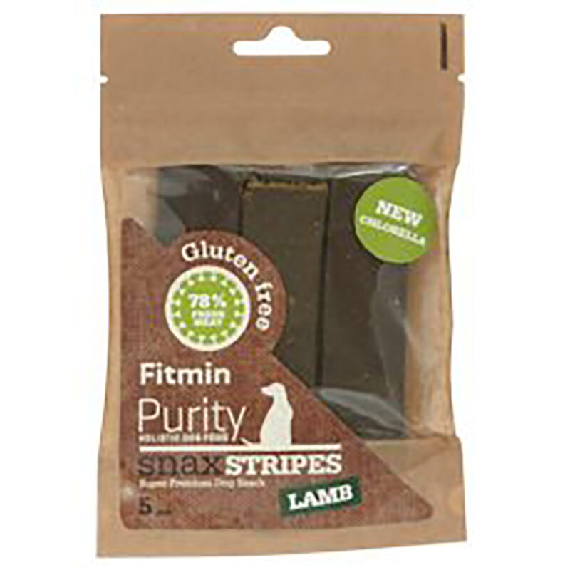 Bánh thưởng cho chó Fitmin Purity Snax Stripes Lamb 5ks
