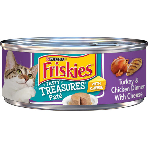 Pate cho mèo Friskies Tasty Treasures Pate Turkey & Chicken Dinner with Cheese