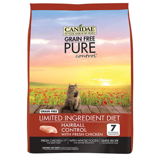 Thức ăn cho mèo CANIDAE Grain-Free PURE Control Hairball Formula with Chicken Limited Ingredient Diet