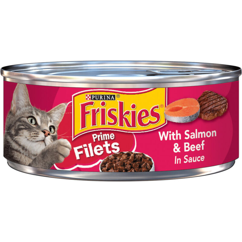 Thức ăn ướt cho mèo Friskies Prime Filets with Salmon & Beef in Sauce