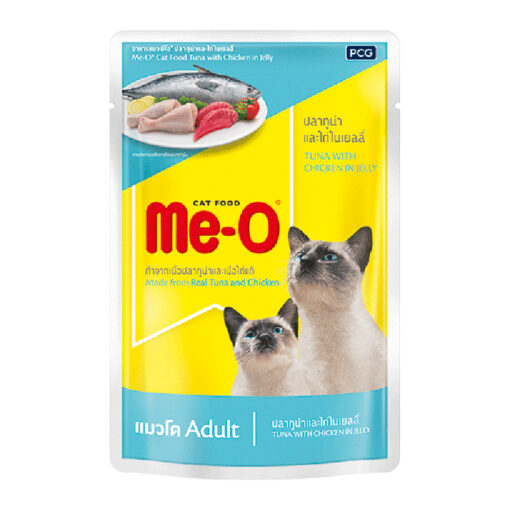 Thức ăn ướt cho mèo Me-O Tuna with chicken in jelly