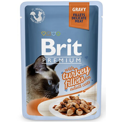 Thức ăn ướt cho mèo trưởng thành Brit Premium Cat With Turkey Fillets