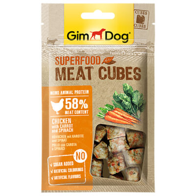 Thức ăn phụ cho chó GimDog Meat Cubes Chicken With Carrot & Spinach