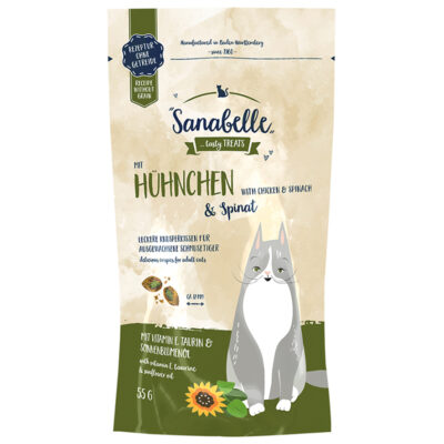 Bánh thưởng cho mèo Bosch Sanabelle Knusperkissen Hühnchen & Spinat