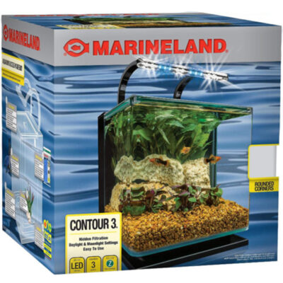 Bể cá mini Marineland Contour Rail Light Aquarium Kit 10 Bể cá mini Marineland Contour Rail Light Aquarium Kit