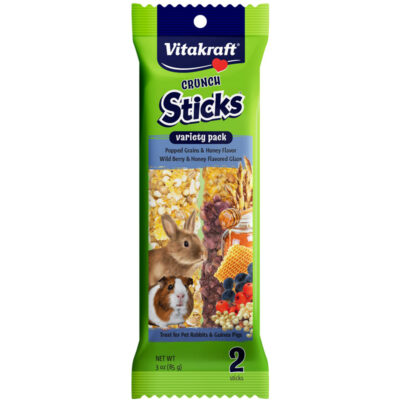 Thức ăn cho thú cảnh nhỏ hương vị hoa quả và mật ong Vitakraft Crunch Sticks Popped Grains & Honey and Wild Berry & Honey Flavor Rabbit & Guinea Pig Treat Variety Pack 10 Thức ăn cho thú cảnh nhỏ hương vị hoa quả và mật ong Vitakraft Crunch Sticks Popped Grains & Honey and Wild Berry & Honey Flavor Rabbit & Guinea Pig Treat Variety Pack