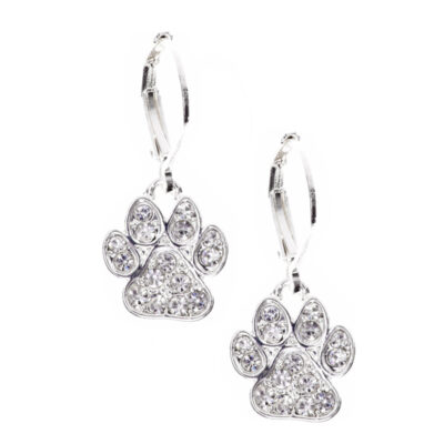 Bông tai bạc Pet Friends Pave Paw Drop Earrings, Silver