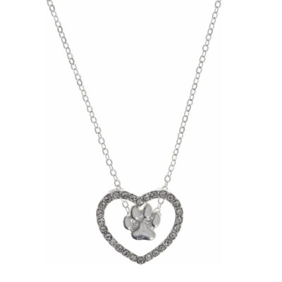 Dây chuyền bạc hình trái tim Pet Friends Heart Paw Pendant Necklace, Silver 8 Dây chuyền bạc hình trái tim Pet Friends Heart Paw Pendant Necklace, Silver