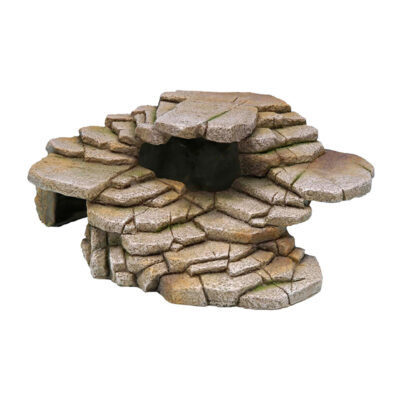 Đồ trang trí bể cá mini Penn-Plax Shale Step Ledge and Cave Hide-Out Aquarium Decor, Medium