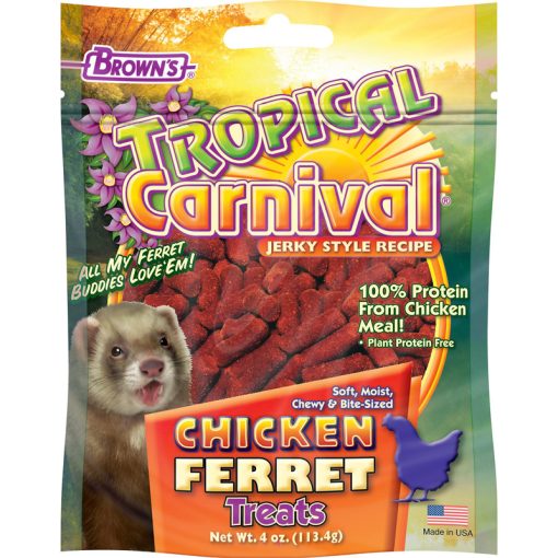 Thức ăn cho chồn Ferret Brown's Tropical Carnival Chicken Ferret Soft Bite-Sized Treats