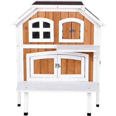 Nhà gỗ cho mèo Trixie 2-Story Cottage Outdoor Wooden Cat House, Brown/White 11 Nhà gỗ cho mèo Trixie 2-Story Cottage Outdoor Wooden Cat House, Brown/White
