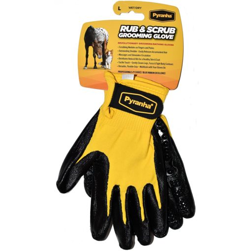 Găng tay chải lông cho ngựa Pyranha Rub & Scrub Grooming Horse Glove