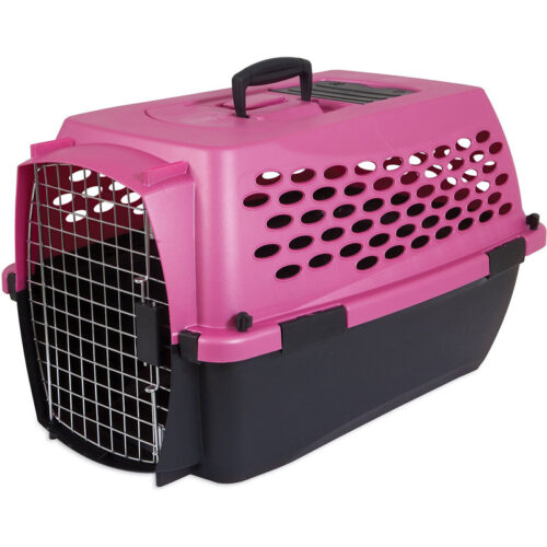 Lồng vận chuyển hàng không cho chó mèo Petmate Vari Portable Dog & Cat Kennel, 24-in, Pearl Raspberry/Black