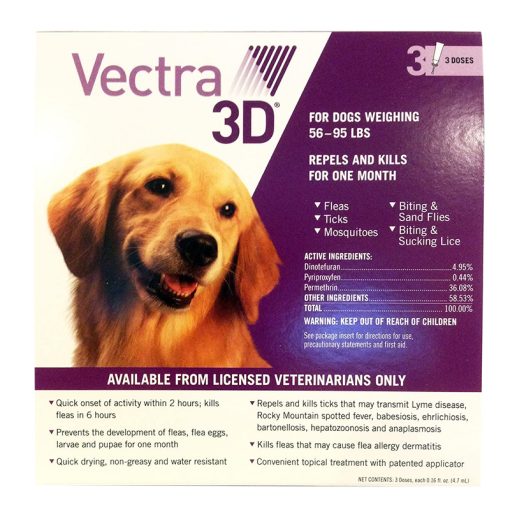 Thuốc trị ve rận cho chó từ 25-43kg Vectra 3D Flea & Tick Treatment