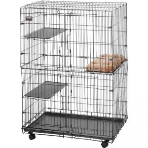 Chuồng sắt cho mèo 2 tầng MidWest Collapsible Wire Cat Cage Playpen