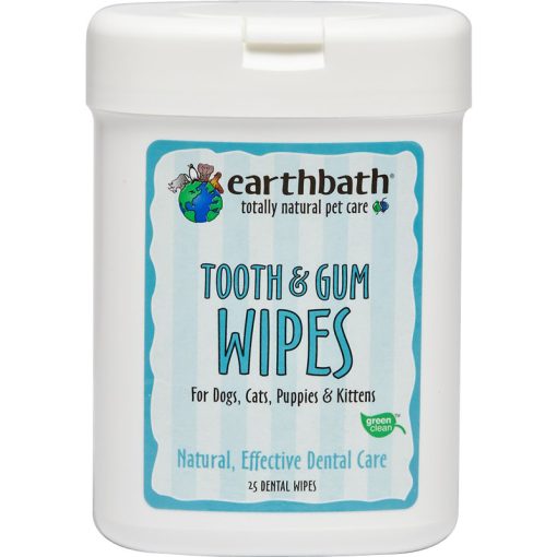 Khăn lau vệ sinh răng miệng cho chó mèo Earthbath Specialty Tooth & Gum Wipes for Dogs & Cats